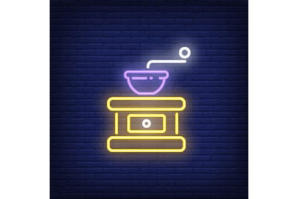 Download Manual Coffee Grinder Neon Sign. Cafe, C - Cafe Collection